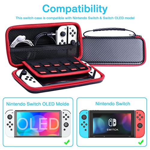 HEYSTOP Funda Compatible con Nintendo Switch y Switch OLED, Funda de Viaje Compatible con Nintendo Switch con, Funda Compatible con Nintendo Switch Console