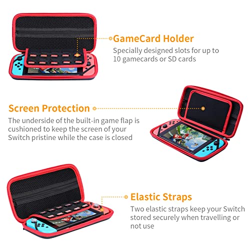 HEYSTOP Funda Compatible con Nintendo Switch y Switch OLED, Funda de Viaje Compatible con Nintendo Switch con, Funda Compatible con Nintendo Switch Console