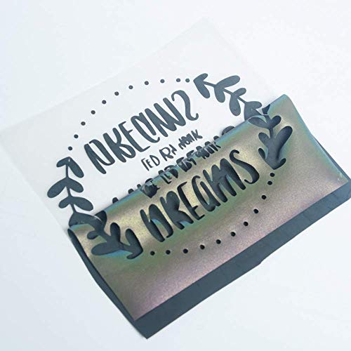 Holographic Reflective Heat Transfer Vinyl Colorful Rainbow HTV Under The Light with Heat Press for DIY T-Shirt 12 by 20 inch 2 Sheets/Bundle