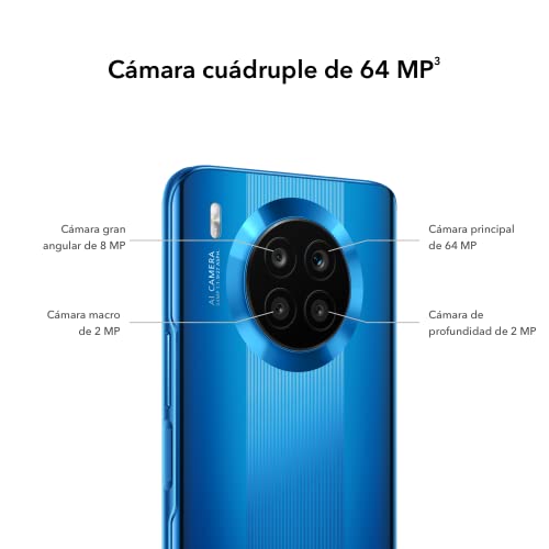 HONOR 50 Lite Smartphone, Pantalla Full View de 6,67" Pulgadas, 6+128GB de Memoria, cámara cuádruple de 64 MP, Batería de Gran Capacidad de 4300 mAh y carga super-rápida de 66W(ES Versión)