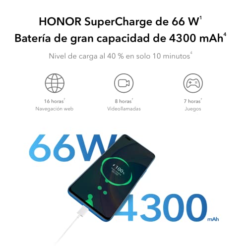 HONOR 50 Lite Smartphone, Pantalla Full View de 6,67" Pulgadas, 6+128GB de Memoria, cámara cuádruple de 64 MP, Batería de Gran Capacidad de 4300 mAh y carga super-rápida de 66W(ES Versión)