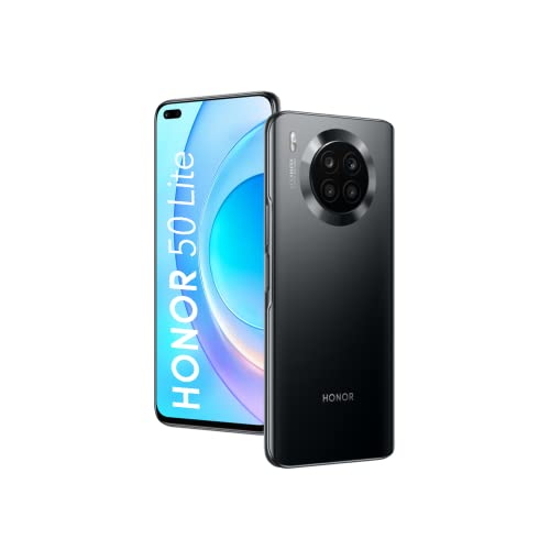 HONOR 50 Lite Smartphone, Pantalla Full View de 6,67" Pulgadas, 6+128GB de Memoria, cámara cuádruple de 64 MP, Batería de Gran Capacidad de 4300 mAh y carga super-rápida de 66W(ES Versión)