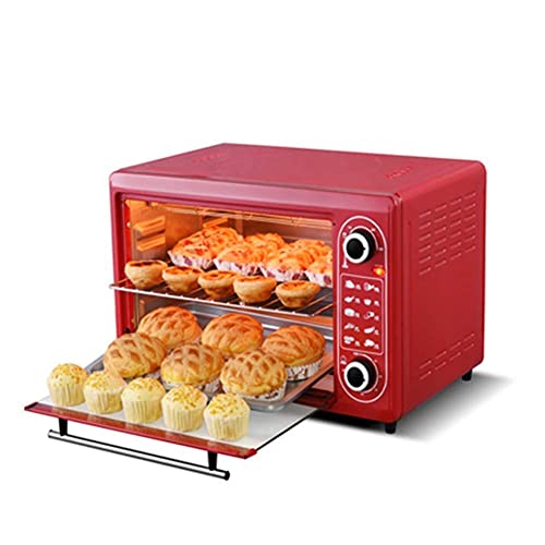 Horno Eléctrico De 48 L Y Parrilla, Horno Pequeño para Hornear En Casa, Temporizador, Puerta De Vidrio Doble, Convección Superior E Inferior, Encimera, Tostadora, Horno Estético Y Práctico