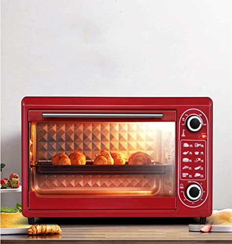 Horno Eléctrico De 48 L Y Parrilla, Horno Pequeño para Hornear En Casa, Temporizador, Puerta De Vidrio Doble, Convección Superior E Inferior, Encimera, Tostadora, Horno Estético Y Práctico