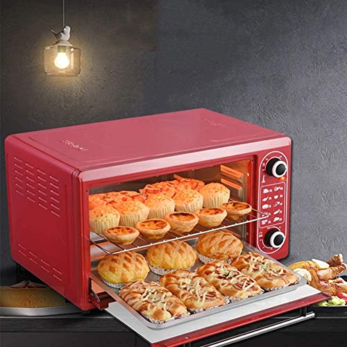Horno Eléctrico De 48 L Y Parrilla, Horno Pequeño para Hornear En Casa, Temporizador, Puerta De Vidrio Doble, Convección Superior E Inferior, Encimera, Tostadora, Horno Estético Y Práctico