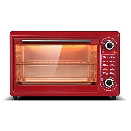 Horno Eléctrico De 48 L Y Parrilla, Horno Pequeño para Hornear En Casa, Temporizador, Puerta De Vidrio Doble, Convección Superior E Inferior, Encimera, Tostadora, Horno Estético Y Práctico