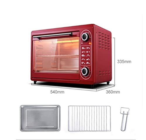 Horno Eléctrico De 48 L Y Parrilla, Horno Pequeño para Hornear En Casa, Temporizador, Puerta De Vidrio Doble, Convección Superior E Inferior, Encimera, Tostadora, Horno Estético Y Práctico