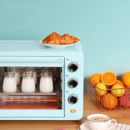 Horno Multifunción, Horno Tostador 32L Temporizador Puerta De Vidrio Doble Parte Superior E Inferior Horno Tostador De Encimera De Convección Negro Estético Y Práctico