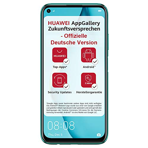 HUAWEI P40 lite Dual-SIM Smartphone Bundle (16 cm (6.4 inch), 128 GB internal memory, Android 10.0 AOSP without Google Play Store, EMUI 10.0.1) crush green [Exclusive + 5EUR Amazon voucher]