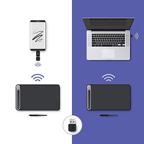 HUION Inspiroy Dial Q620M Tableta gráfica de Dibujo, Tableta Gráfica 10.5 x 6.56 Pulgadas, Controlador de Marcación Multifuncional, Conectividad Inalámbrica, óptima para Oficina en casa y E-Learning