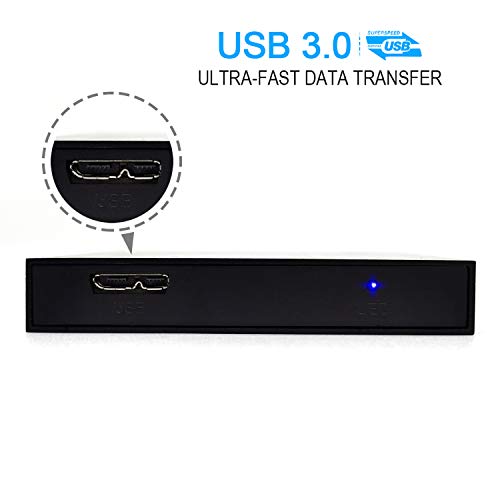 HWAYO - Disco Duro Externo portátil Ultra Delgado USB 3.0 HDD de Almacenamiento para PC/Escritorio/portátil/MacBook/Chromebook/Xbox One Games (Negro) Negro Negro 500 GB