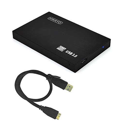 HWAYO - Disco Duro Externo portátil Ultra Delgado USB 3.0 HDD de Almacenamiento para PC/Escritorio/portátil/MacBook/Chromebook/Xbox One Games (Negro) Negro Negro 500 GB