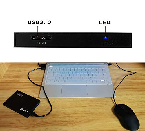 HWAYO - Disco Duro Externo portátil Ultra Delgado USB 3.0 HDD de Almacenamiento para PC/Escritorio/portátil/MacBook/Chromebook/Xbox One Games (Negro) Negro Negro 500 GB