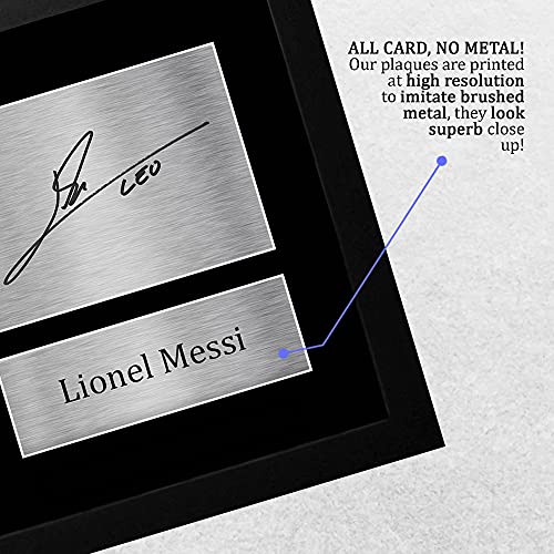 HWC Trading Lionel Messi A4 Enmarcado Regalo De Visualización De Fotos De Impresión De Imagen Impresa Autógrafo Firmado por Barcelona Los Aficionados Al Fútbol