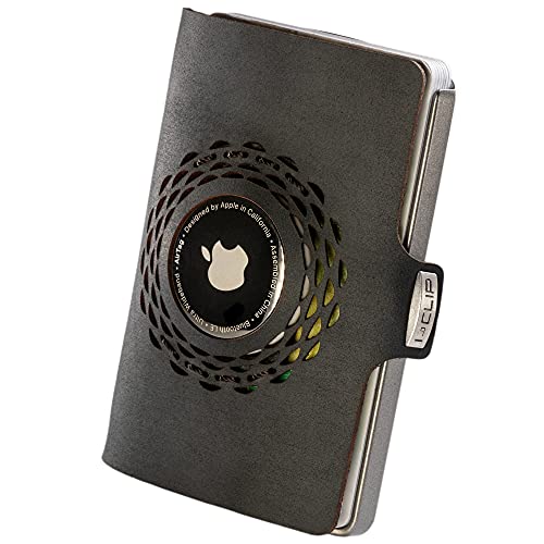 I-CLIP Original Silver Radio Impact Black, Compatible con AirTag *, Cartera, Billetera, Monedero