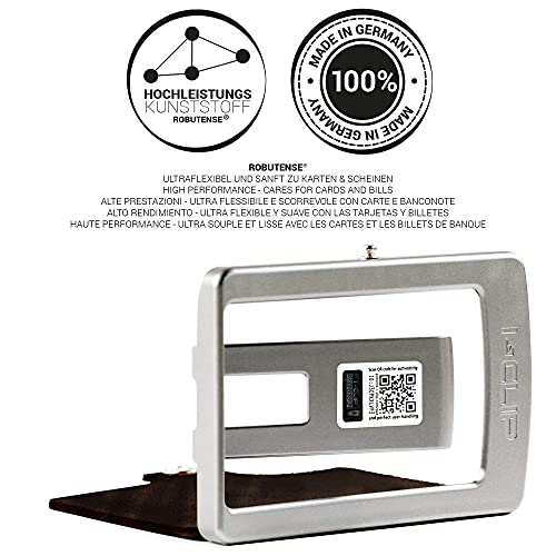 I-CLIP Original Silver Radio Impact Black, Compatible con AirTag *, Cartera, Billetera, Monedero