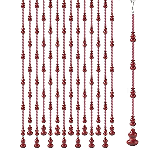 Indoor Porch Cut Off Decorative Curtains Natural Peach Gourd Entrance Curtain Easy to Clean Customizable (Color : Red Wine Size : 140x80cm-35 Strands) (Red Wine 220x120cm)