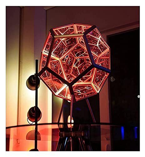 Infinite Dodecahedron Color Art Light, Cool Infinite Spiral Space Lámpara de Color, Dream Dimmable Lámpara de Noche Multicolor para Dormitorio Habitación Infantil Luz de Ambiente