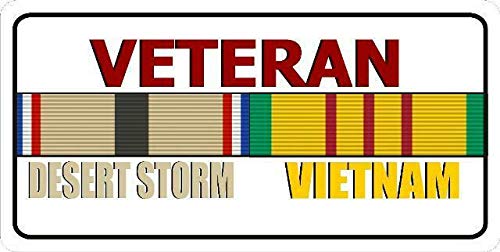 Inga Desert Storm and Vietnam - Placa de matrícula para veterano (6 x 12 pulgadas)