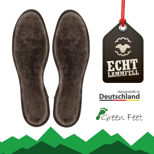 Inserti in pelliccia di agnello Pedag grundgesetz interno in pelliccia di agnello marrone cucita con antiscivolo glacette Ender inferiore, Marrone (marrone), 36