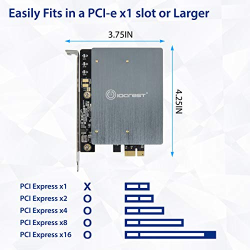 IO Crest Dual M.2 B-Key PCI-e 3.0 x1 Adaptador con disipador de Calor Jmicro JMB582 Chipset, SI-PEX40153