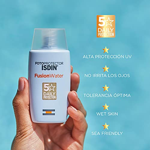 ISDIN - Fotoprotector Fusion Water SPF 50 - Protector solar facial de fase acuosa para uso diario, 50 ml