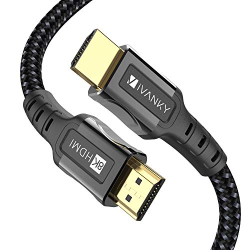 iVANKY Cable HDMI 8K 60hz Ultra HD 1M, Cable HDMI 2.1, Compatible con Ethernet / 3D / Audio Return, Cable HDMI 4K 144hz Sirve para Xbox/ PS4/ 4K Ultra HD TV/Pantalla