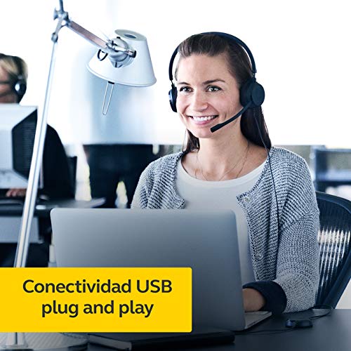 Jabra Evolve 20 - Auriculares Estéreo Certificados por Microsoft para VoIP Softphone - Cancelación Pasiva de Ruido - Cable USB con Unidad de Control - Negro