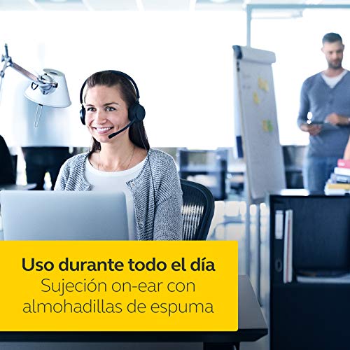 Jabra Evolve 20 - Auriculares Estéreo Certificados por Microsoft para VoIP Softphone - Cancelación Pasiva de Ruido - Cable USB con Unidad de Control - Negro