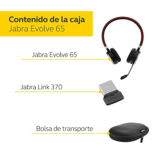 Jabra Evolve 65 UC Stereo 6599-829-409 - Auriculares Inalámbricos, Negro