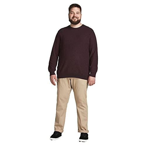 Jack & Jones Plus Jjeaaron Noos PS-Camiseta de Punto con Cuello Redondo Sudadera, Port Royale, 3XL Grandes para Hombre