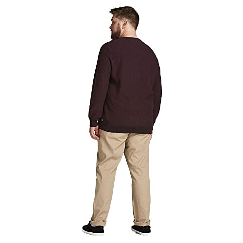 Jack & Jones Plus Jjeaaron Noos PS-Camiseta de Punto con Cuello Redondo Sudadera, Port Royale, 3XL Grandes para Hombre