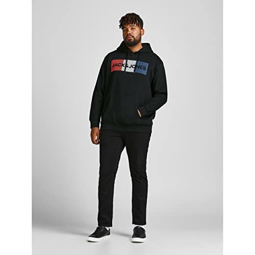 JACK & JONES PLUS JJECORP Logo Sweat Hood Noos PS Sudadera, Negro, 4XL Grandes para Hombre