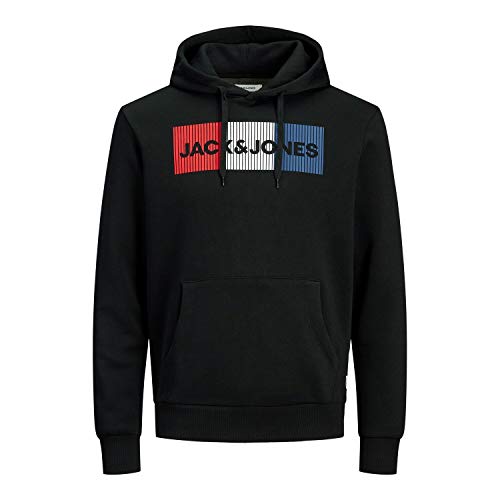 JACK & JONES PLUS JJECORP Logo Sweat Hood Noos PS Sudadera, Negro, 4XL Grandes para Hombre