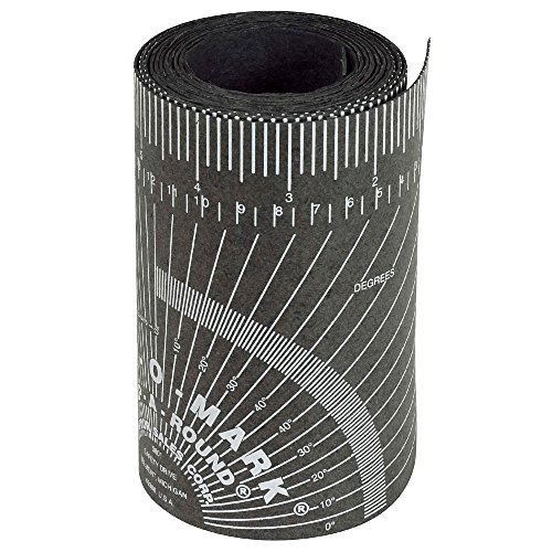 Jackson Safety 14752 Curv-O-Mark Wrap-A-Round Ruler, Medium, 3" to 6" Pipe Diameter, Color Negro, 3.88" x 4'