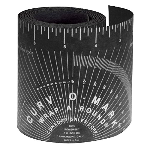 Jackson Safety 14752 Curv-O-Mark Wrap-A-Round Ruler, Medium, 3" to 6" Pipe Diameter, Color Negro, 3.88" x 4'