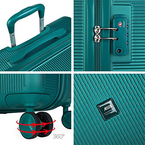 JASLEN - Maleta de Viaje rígida 4 Ruedas Trolley 67 cm Mediana abs. y Ligera. Mango Asas y candado TSA. Calidad y diseño. Estudiantes y Profesionales. 171060, Color Turquesa