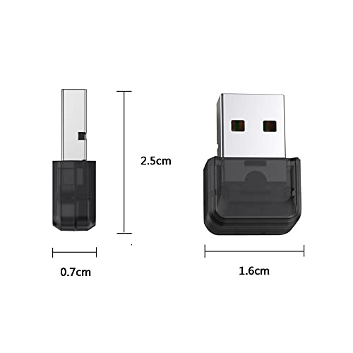 JeoPoom Adaptador Bluetooth 5.0, USB Dongle Bluetooth USB Transmisor y Receptor para Portátil, Auriculares, Altavoces, Teclado, Compatible con Windows 10/8.1/8/7