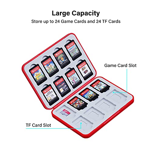 JINGDU - Estuche para Tarjetas de Juego de 16 Ranuras para Nintendo Switch y Tarjeta SD, Carcasa Dura, Forro Suave, Soporte para Tarjetas Adecuado para Switch, Juegos Lite y OLED, Bowser