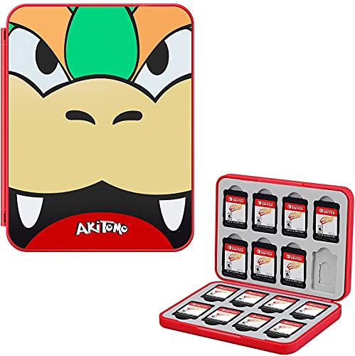 JINGDU - Estuche para Tarjetas de Juego de 16 Ranuras para Nintendo Switch y Tarjeta SD, Carcasa Dura, Forro Suave, Soporte para Tarjetas Adecuado para Switch, Juegos Lite y OLED, Bowser