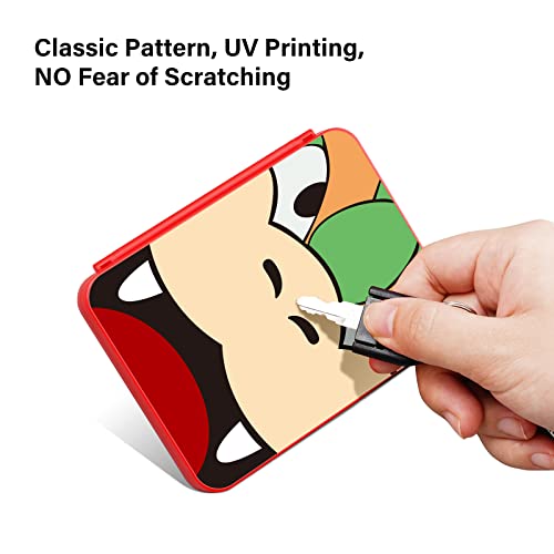 JINGDU - Estuche para Tarjetas de Juego de 16 Ranuras para Nintendo Switch y Tarjeta SD, Carcasa Dura, Forro Suave, Soporte para Tarjetas Adecuado para Switch, Juegos Lite y OLED, Bowser