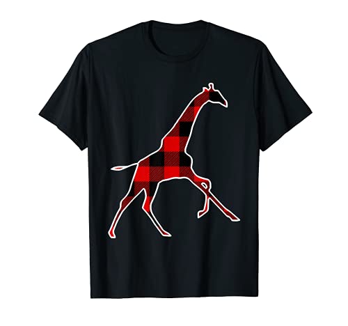 Jirafa Red Buffalo Plaid Ruminante a juego PJ Regalo Familiar Camiseta
