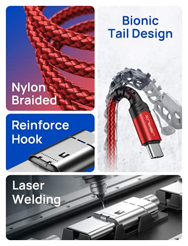 JSAUX Cable USB C a USB C[2M 2Pack]Cable PD 20V 3A 60W Carga Rápida USB Tipo C Compatible con Macbook Pro,Macbook Samsung S21 S21+ S21 Ultra S20 S10 XiaoMi-Rojo
