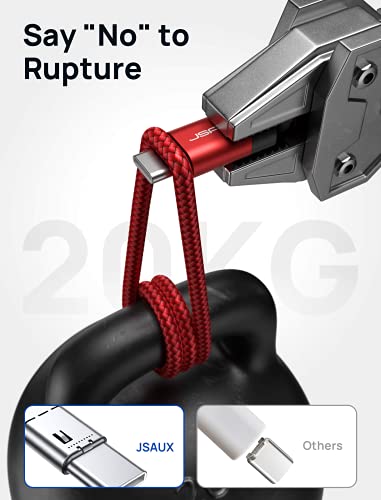 JSAUX Cable USB C a USB C[2M 2Pack]Cable PD 20V 3A 60W Carga Rápida USB Tipo C Compatible con Macbook Pro,Macbook Samsung S21 S21+ S21 Ultra S20 S10 XiaoMi-Rojo