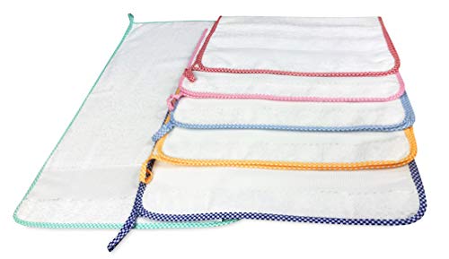 Juego de 6 toallas de mano "Pulking" © para guardería con bordes lisos con tela Aida para bordar el nombre – 6 piezas niño macho