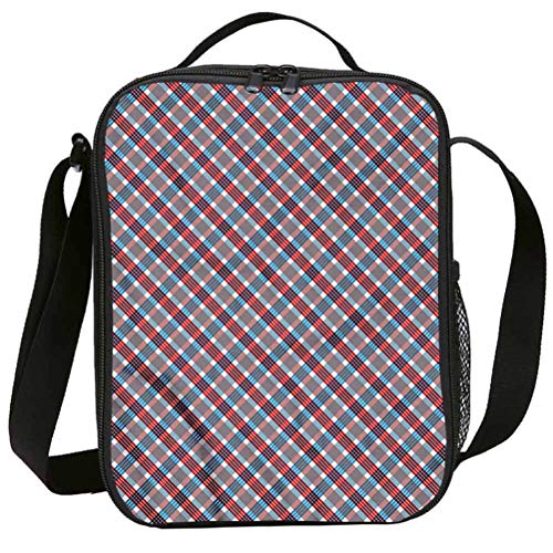 Juego de mochila para adolescentes de 15 pulgadas, a cuadros, líneas diagonales, juego de bolsas escolares para trabajo, escuela, viajes, picnic