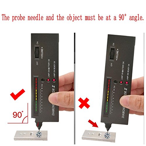 JZK Portable electrónico probador de diamante para el diamante, zafiro, rubí, cristal, ágata, jade, gemas dureza de piedras herramienta de prueba, Diamond Selector II V2