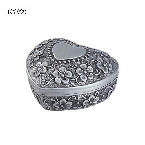 K-ONE European Retro Small Round Jewelry Storage Box Ring Earrings Packaging Heart-Shaped Hexagonal Metal Small Box-1
