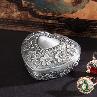 K-ONE European Retro Small Round Jewelry Storage Box Ring Earrings Packaging Heart-Shaped Hexagonal Metal Small Box-1