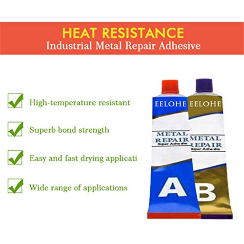 Kafuter 2 botellas 20/50 / 100g Industrial resistencia al calor materiales de soldadura en frío pasta de reparación de Metal pegamento de soldadura mágico (100g)